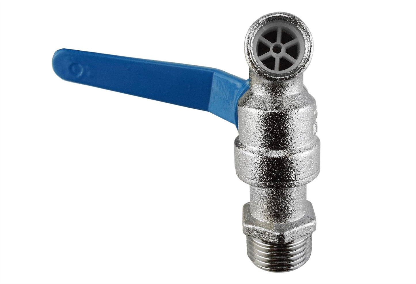 MDPE Wall Flange 25mm + 3/4” Blue Standard Lever Tap