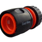 2-Way Tap Connector with 3/4" and 1" BSP Inlet and 2 x Hose Connectors (Black/Orange)