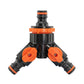 2-Way Tap Splitter Connector with 3 x Quick Connect Outlets (Black/Orange)