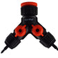 Double Tap Connector with Valves & 4mm Micro Barb Outlets