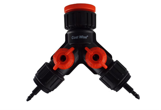 Double Tap Connector with Valves & 4mm Micro Barb Outlets