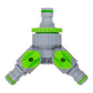 2-Way Tap Splitter Connector with 3 x Quick Connect Outlets (Grey/Lime)