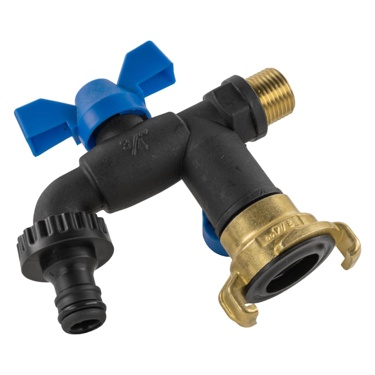 Garden Double Bib Tap 1/2" BSPM + Geka Type Claw Outlet