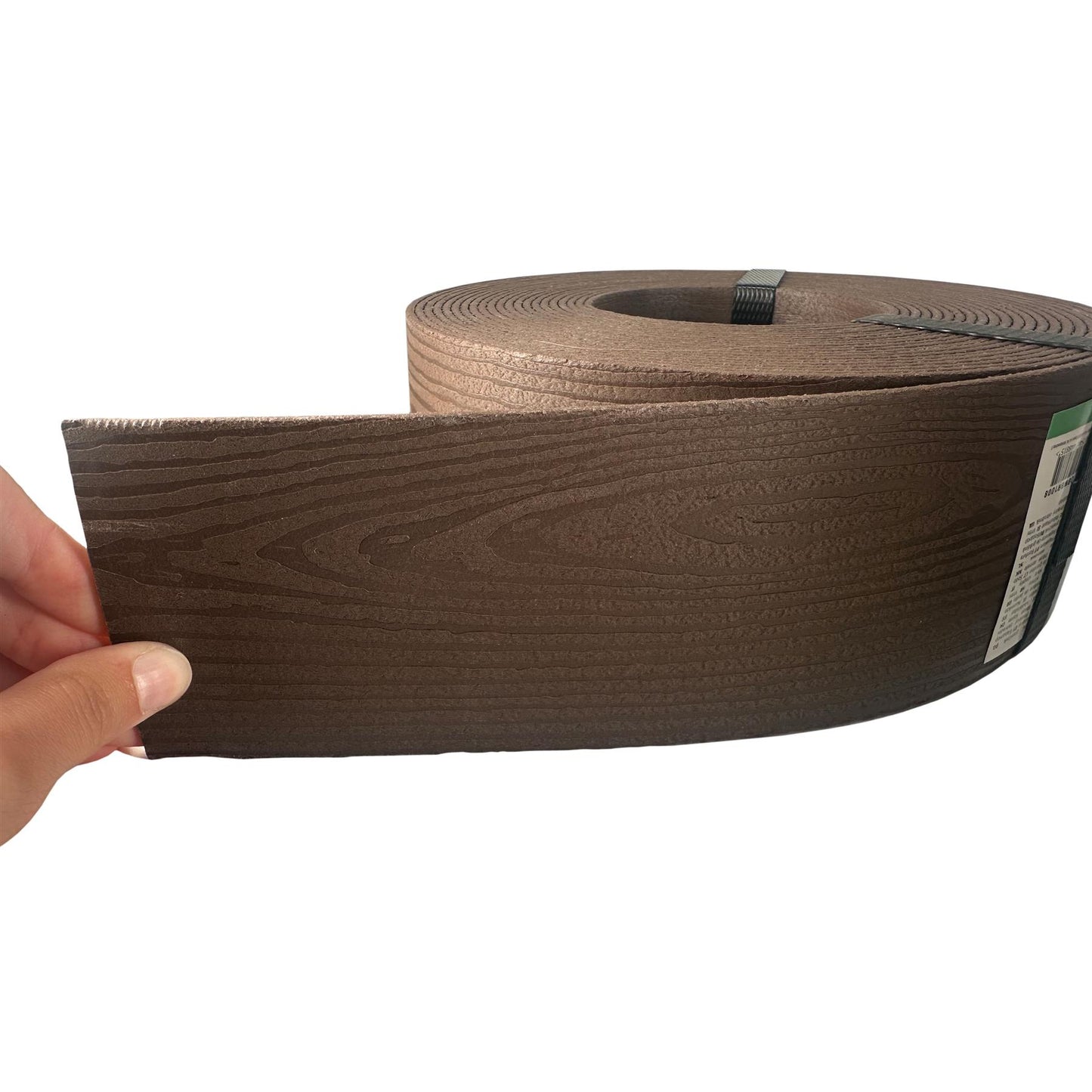 Lawn Edging Heavy Duty Wood Effect 78mm High, 2.8mm Thick, 10 Metre Roll