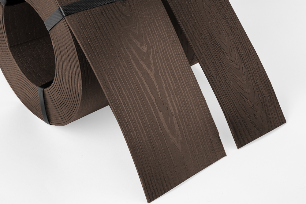 Lawn Edging Heavy Duty Wood Effect 78mm High, 2.8mm Thick, 10 Metre Roll