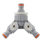 2-Way Tap Splitter Connector with 3 x Quick Connect Outlets (Grey/White)