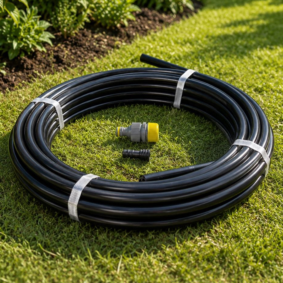 15m LDPE Pipe with Hose Connector and Bung
