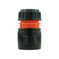 2-Way Tap Connector Snap-On Outlet Metal Black/Orange + 2 x Hose Connectors