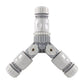 2-Way Tap Connector with 3 x Quick Connect Outlets and 3 x Standard 1/2" Hose Connectors (Grey/White)