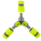 2-Way Tap Connector with 3 x Quick Connect Outlets and 3 x Standard 1/2" Hose Connectors (Lime)
