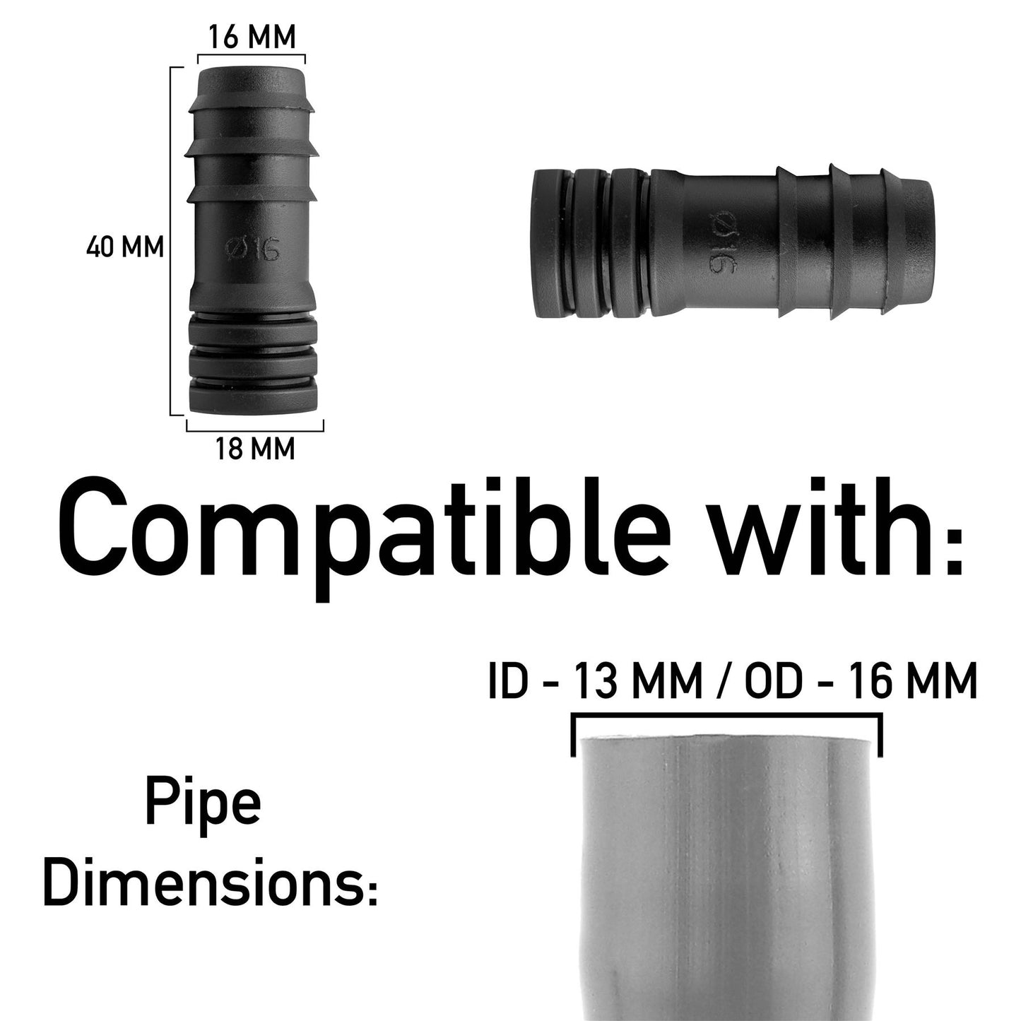 25m LDPE Pipe with Hose Connector and Bung