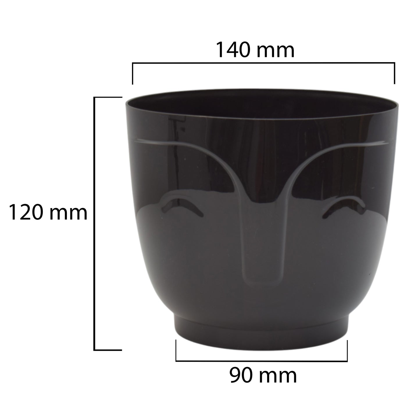 Atena Pot Without Hole 140mm Black