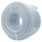 Clear Braided PVC Tech Hose 19*25*3mm 7/28BAR with 2 x A2 Hose Clips Kit