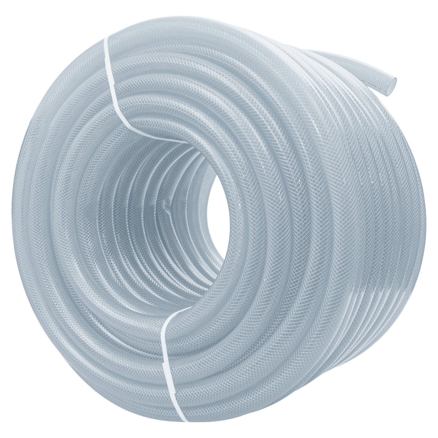 Clear Braided PVC Tech Hose 19*25*3mm 7/28BAR with 2 x A2 Hose Clips Kit