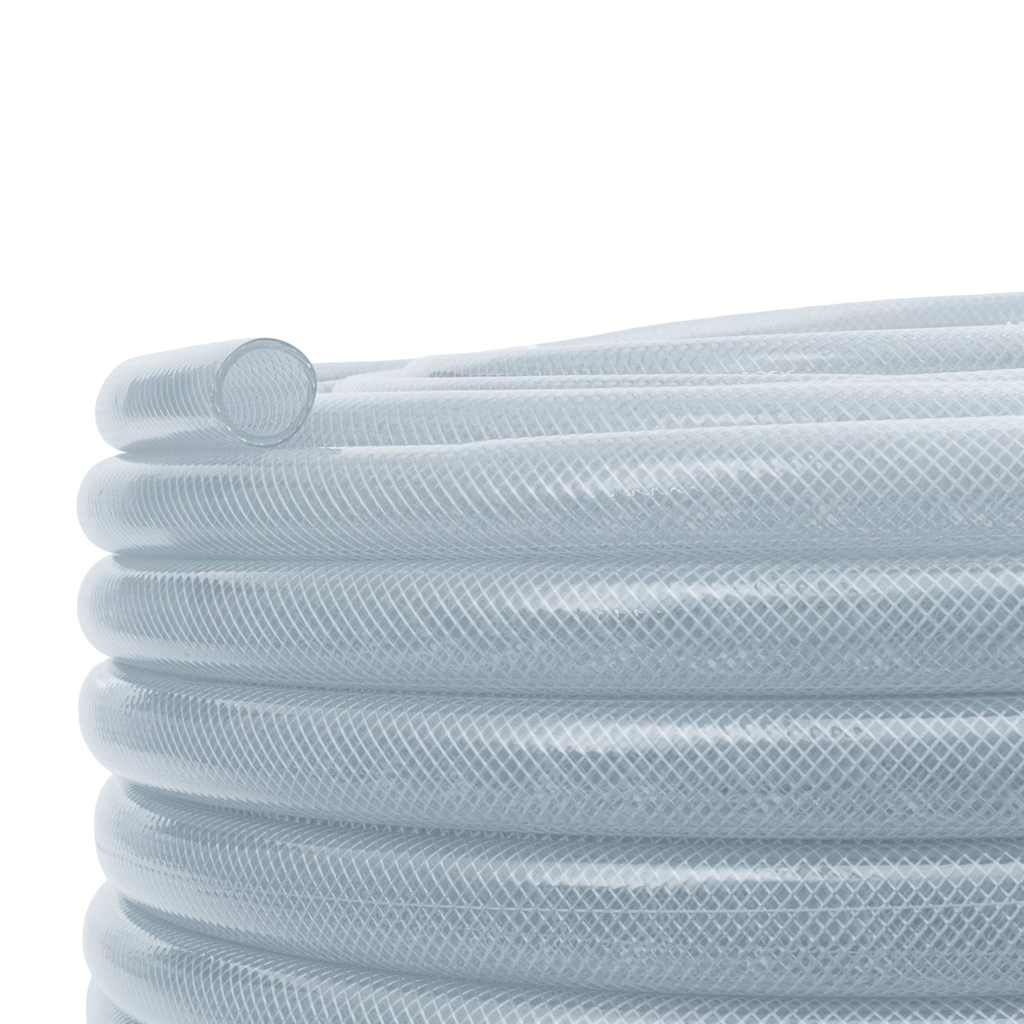 Clear Braided PVC Tech Hose 19*25*3mm 7/28BAR with 2 x A2 Hose Clips Kit
