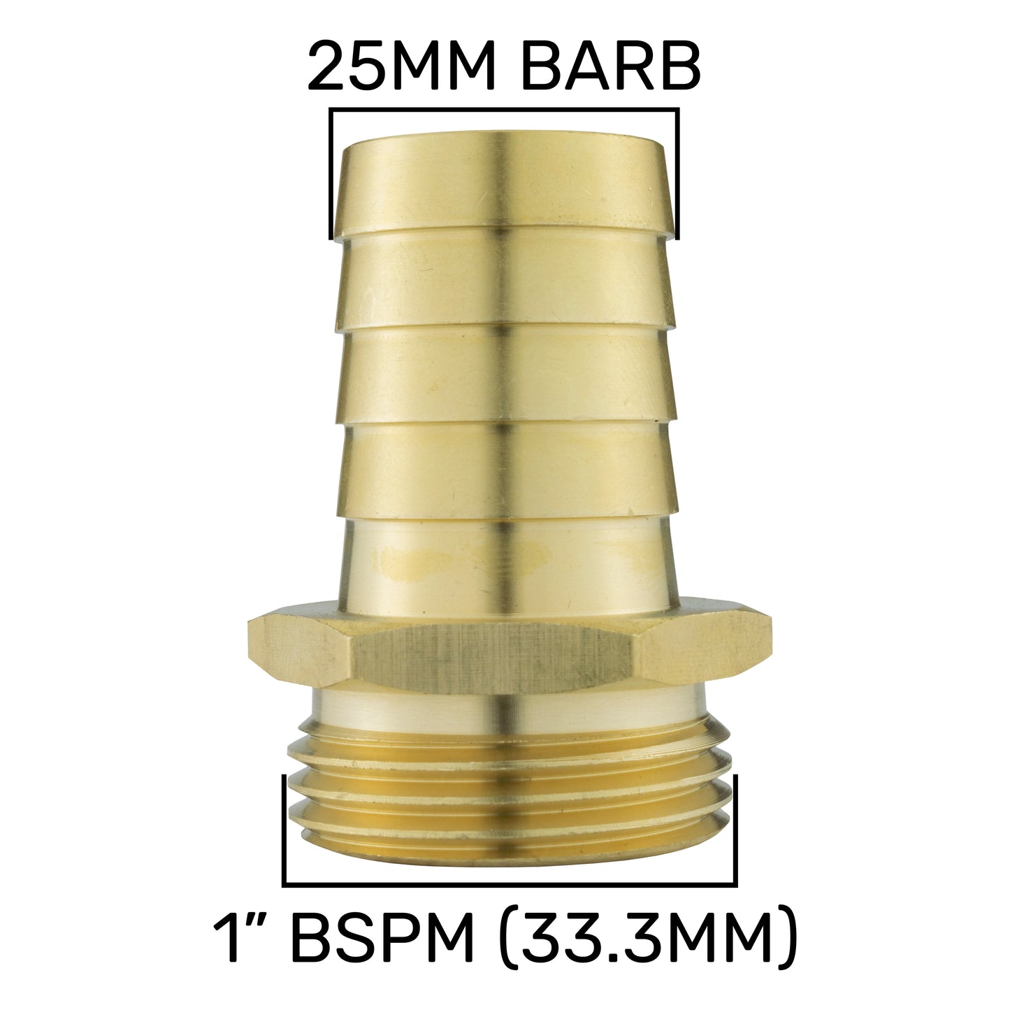 Water Butt Kit 1” BSP with Lever Valve and 25mm Brass Barb