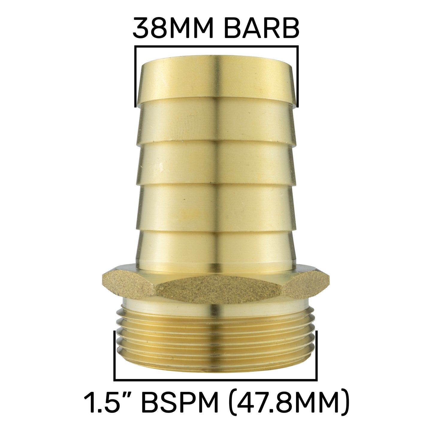 Brass Straight Joiner 38mm - 1.5" BSPM
