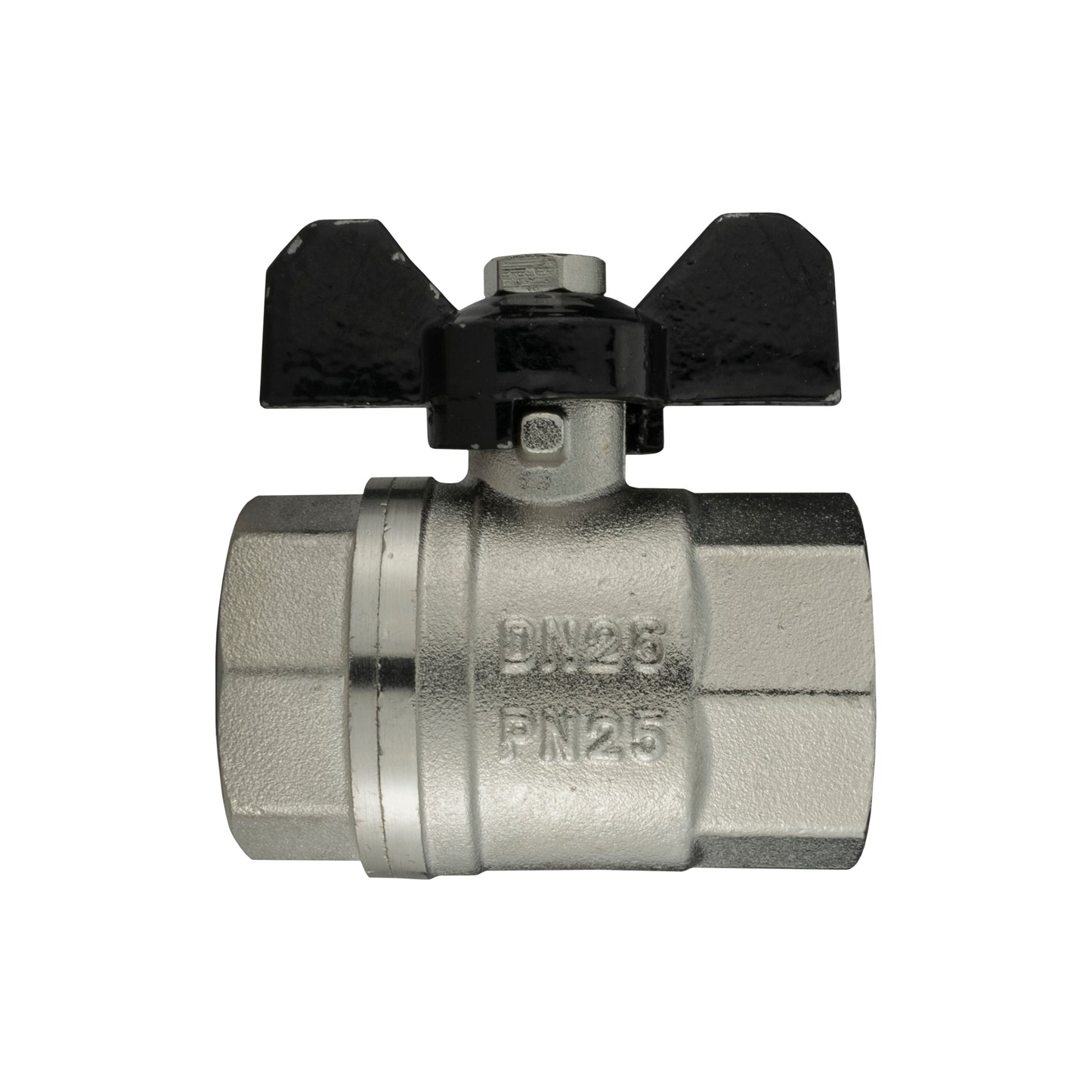 Brass Nickel-Plated Butterfly Valve 1" BSPF