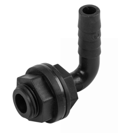 Tank Connector 90 Degree with Washer & Nut 1/2"BSPM - 1/2" Barb