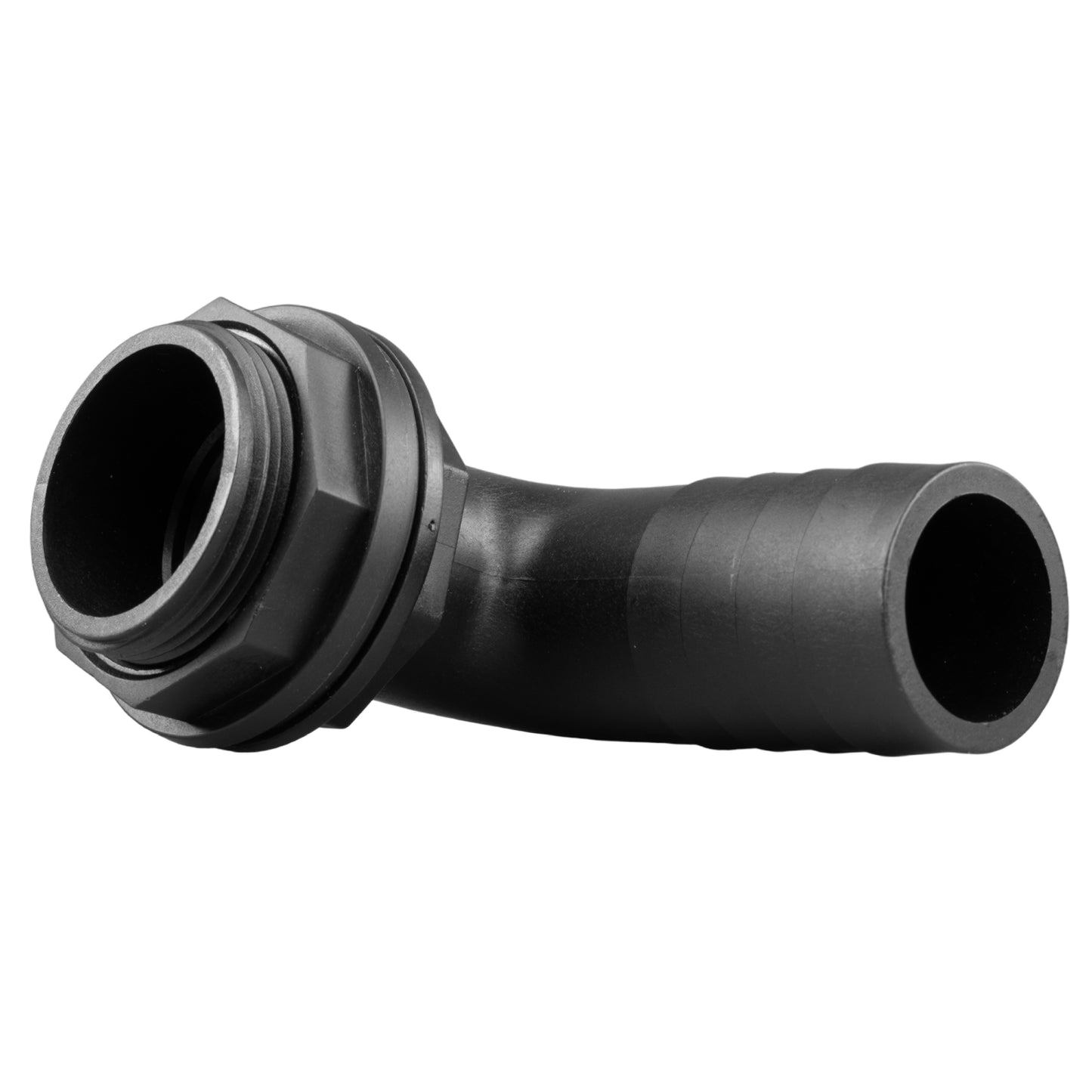 Tank Connector 90 Degree with Washer & Nut 1/2"BSPM - 1/2" Barb