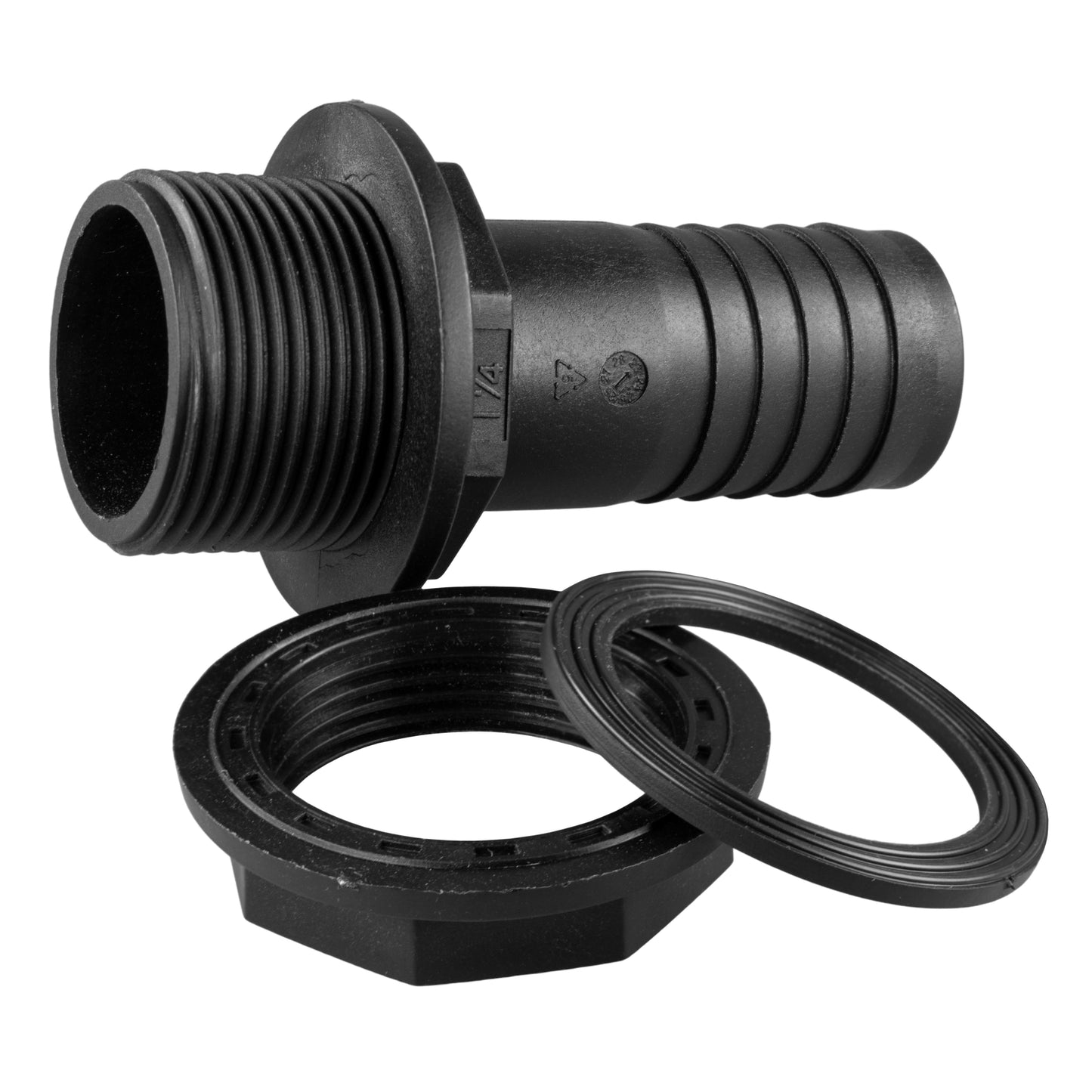 Tank Connector with Washer & Nut 1/2" BSPM - 1/2" Barb