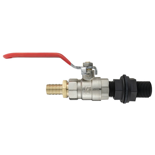 Water Butt Kit ½” BSP with Lever Valve and 13mm Brass Barb
