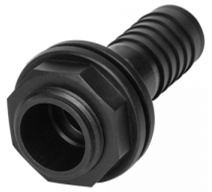 Tank Connector with Washer & Nut 1/2" BSPM - 1/2" Barb