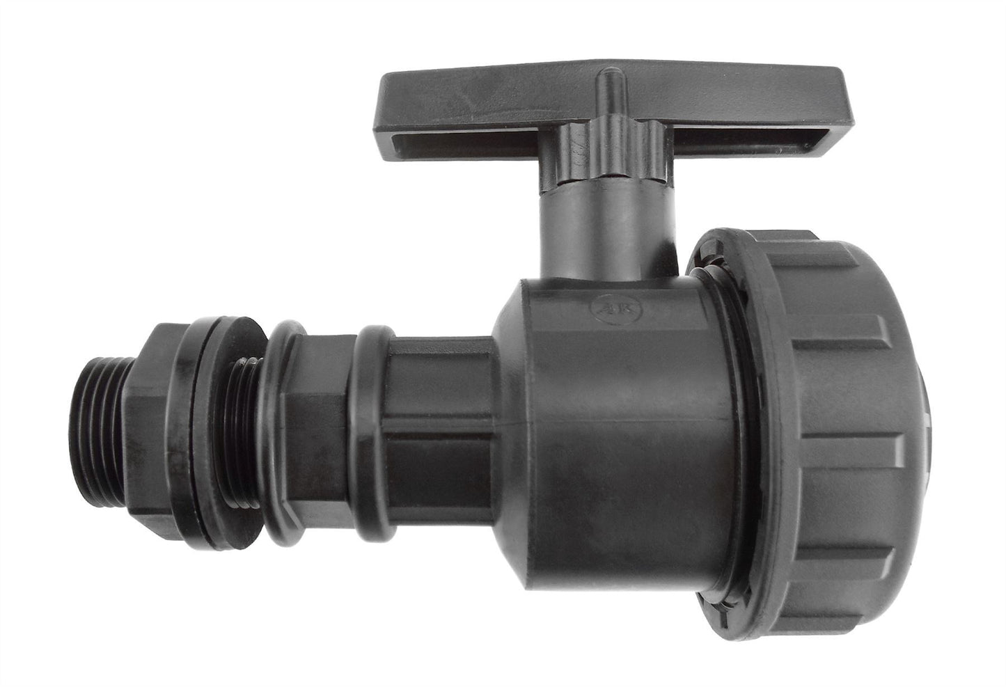 ¾” BSP Water Butt Fitting with ¾” BSPF Full Flow PP Valve