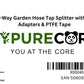 X00240JGFR x1,  Brass 2-Way Garden Hose Tap Splitter with 2 Faucet Adapters & PTFE Tape