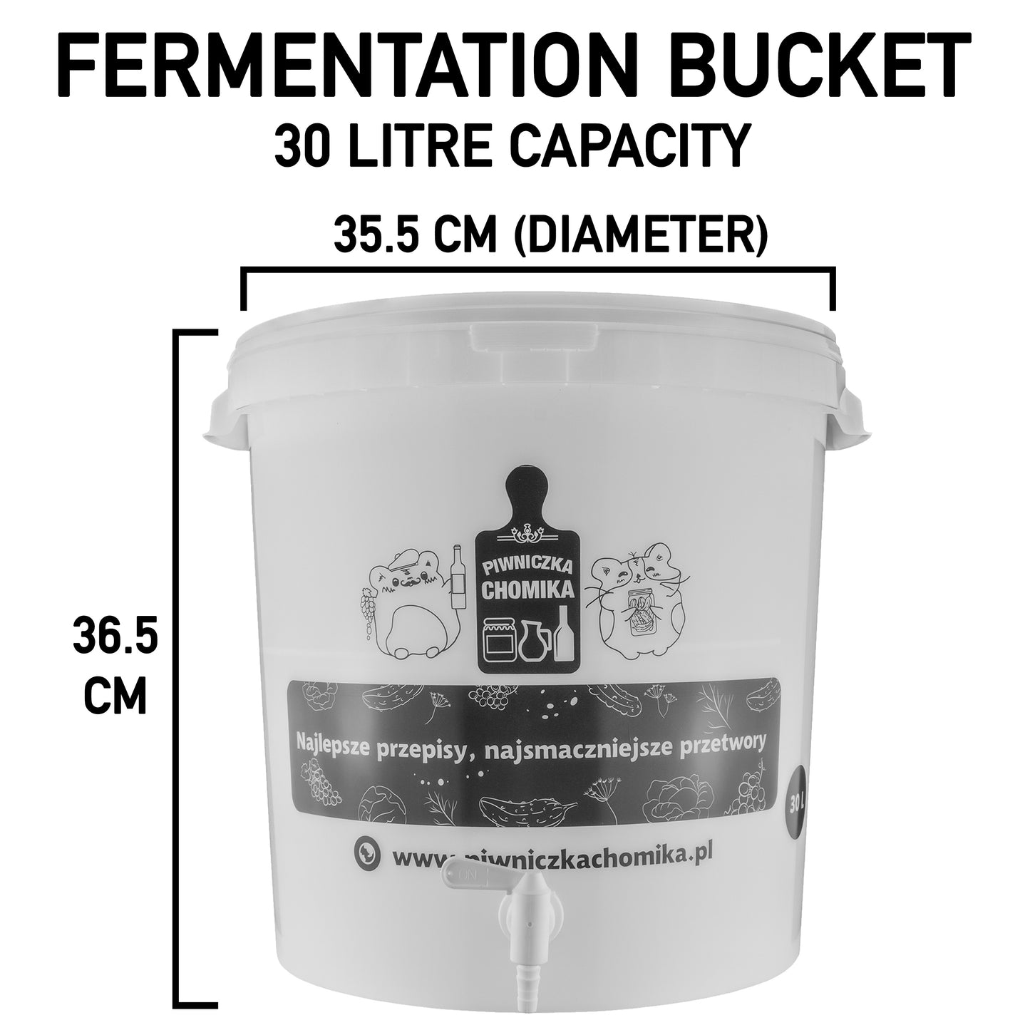 Home Brew Bucket 30L with Tap