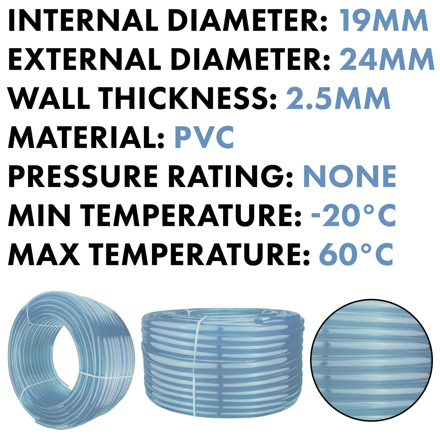 Clear PVC Pipe 19mm*24mm