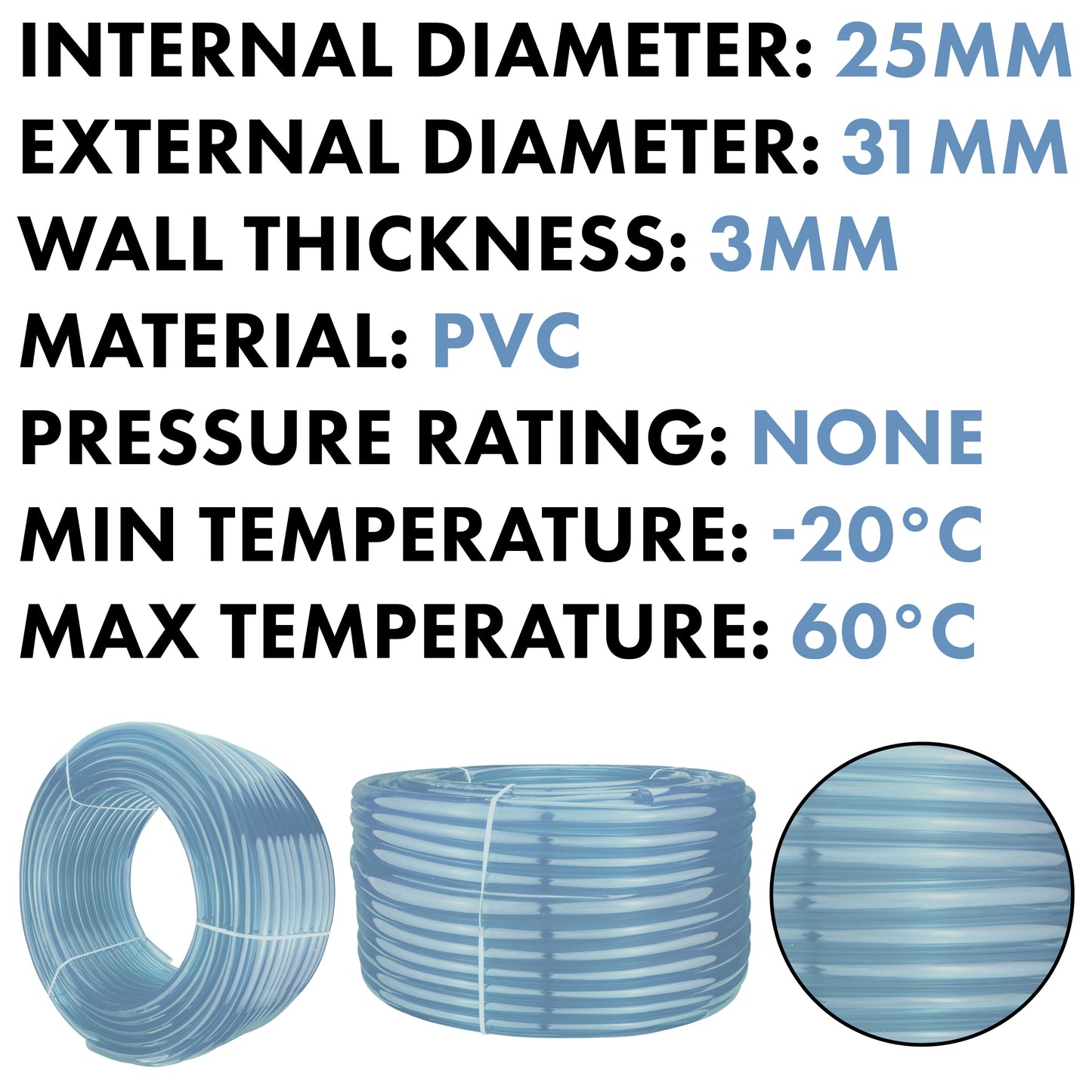 Clear PVC Pipe 25mm*31mm