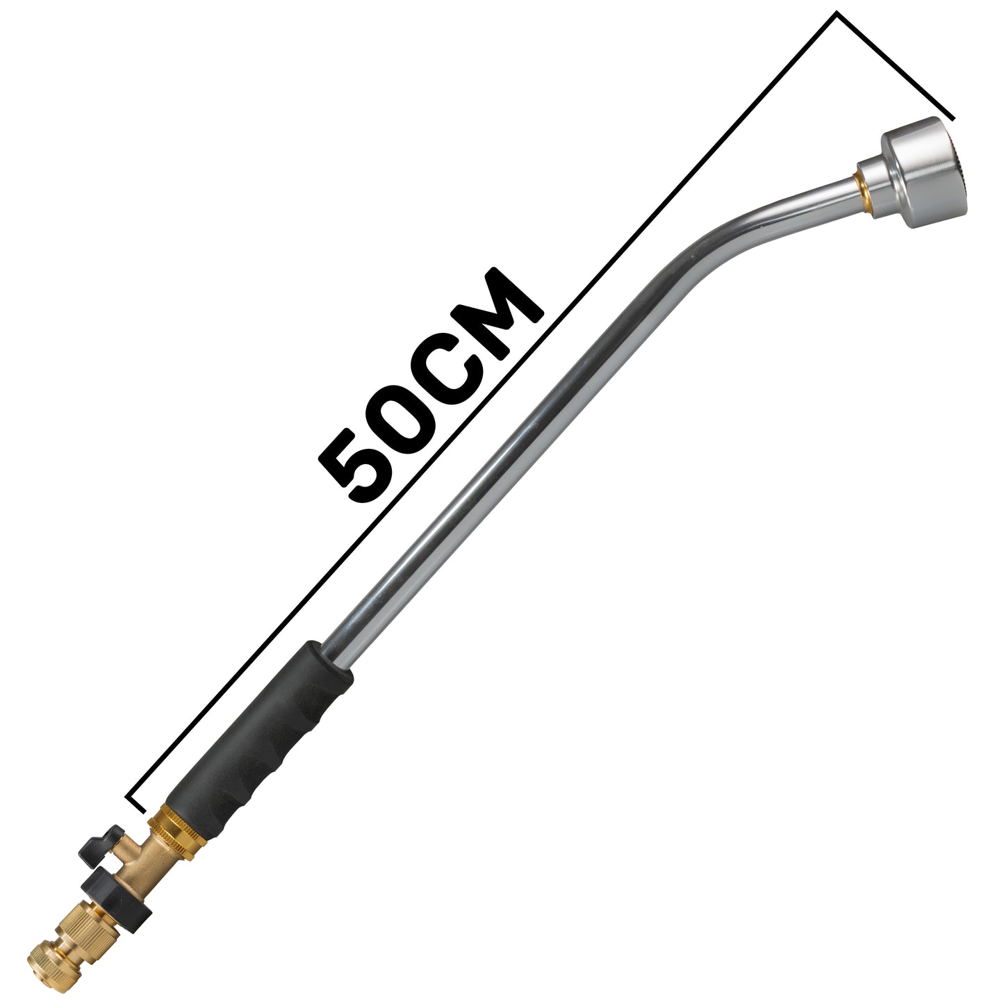 50cm Garden Watering Lance with Brass Valve and Quick Connect Hose Connector