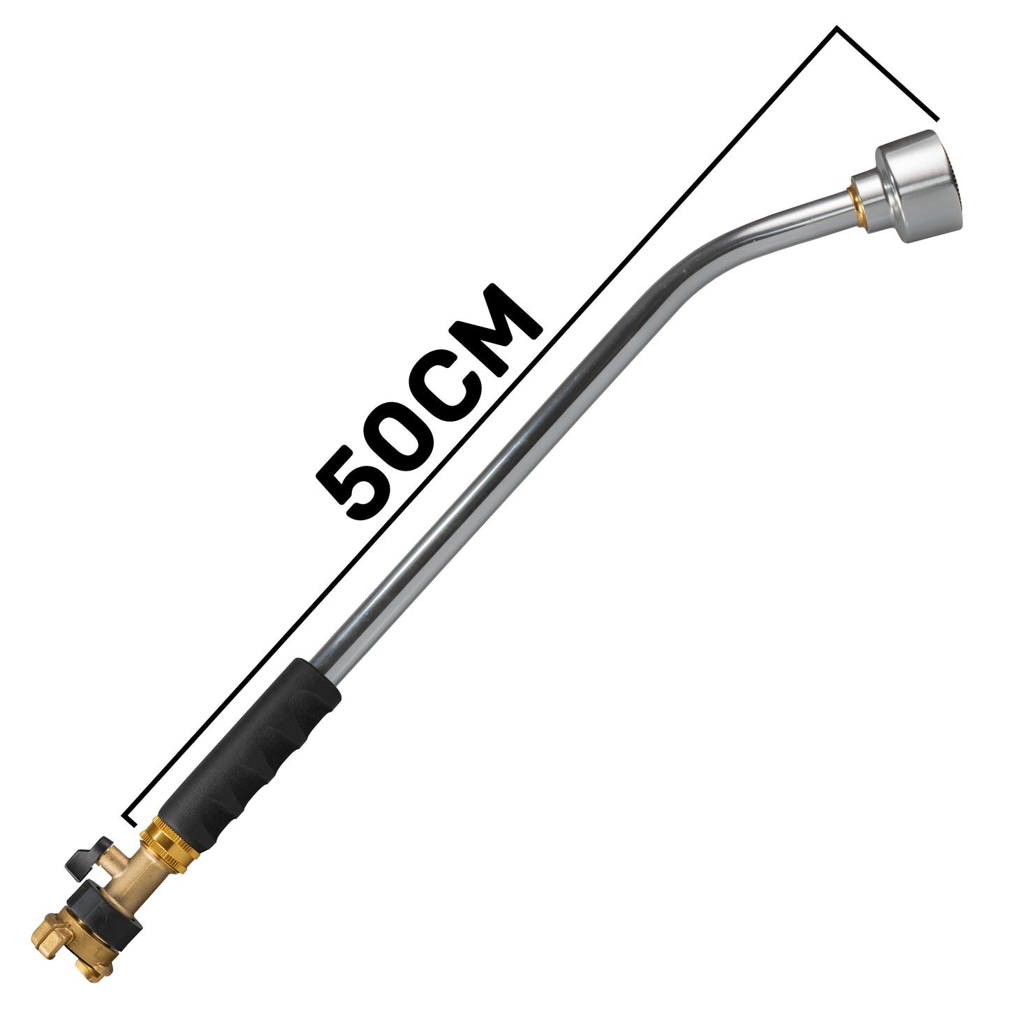 50cm Garden Watering Lance with Brass Valve and Geka Type Fitting
