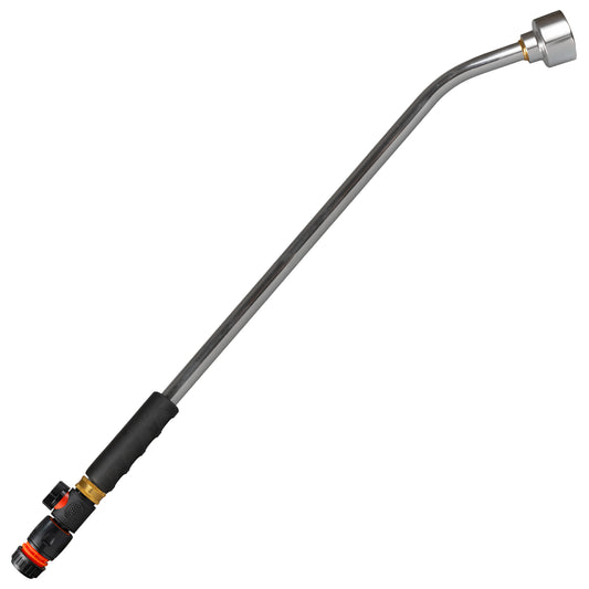 75cm Garden Watering Lance with Quick Connect Valve (Black) and Hose Connector