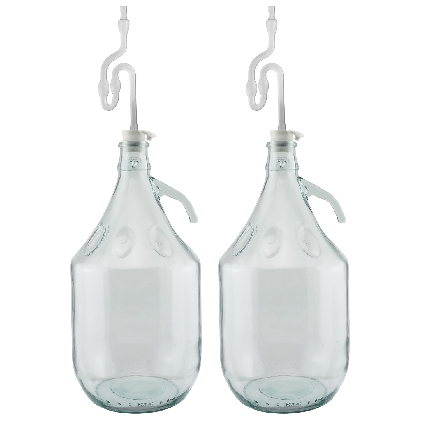 Glass Demijohn 5L 2 Pack Plain With Airlock & Bung