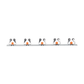 Wall Mount Tool Holder Rail - Roller Grip Design (5 Handles)