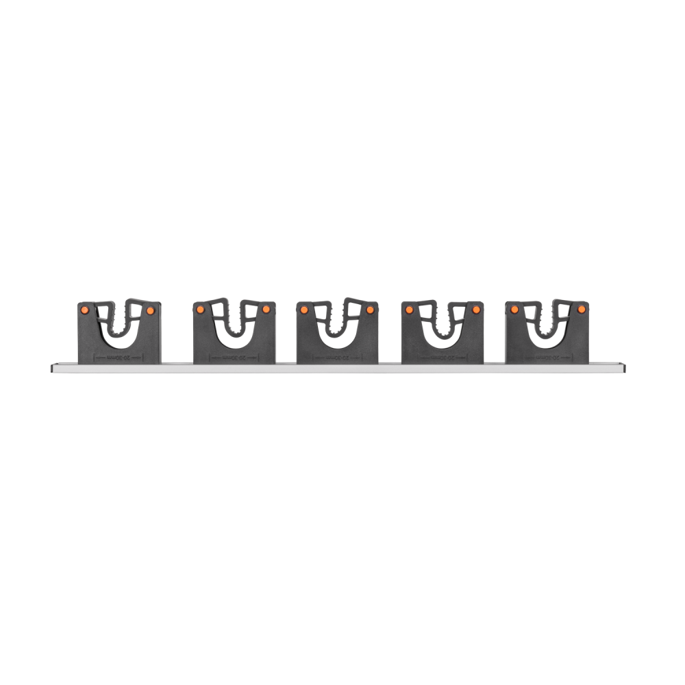 Wall Mount Tool Holder Rail – Gripper Design (5 Handles)