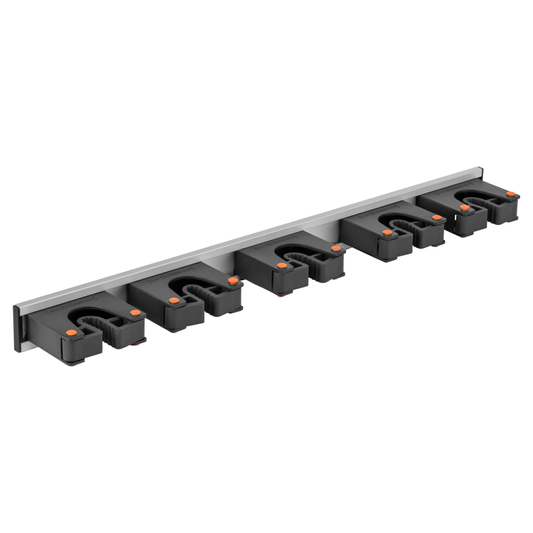 Wall Mount Tool Holder Rail – Gripper Design (5 Handles)