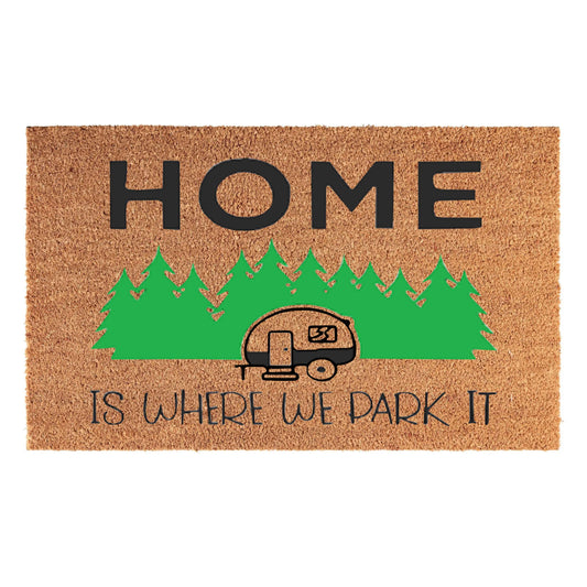 X0026VYJMJ x 1, MYPURECORE Coir Door Mat (60x40cm) - Non-Slip & Absorbent, Indoor/Outdoor, Eco-Friendly - Ideal as Front Door, Entrance, Floor, Welcome Mat - Large Size, Dirt Trapper, Washable (HOME CAMPER )