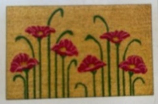 X0026VVZDP x 14, MYPURECORE Coir Door Mat (60x40cm) - Non-Slip & Absorbent, Indoor/Outdoor, Eco-Friendly - Ideal as Front Door, Entrance, Floor, Welcome Mat - Large Size, Dirt Trapper, Washable (Flowers)