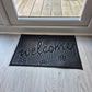 Rubber Doormat 60cm x 40cm - 'Welcome' (Small Flowers)