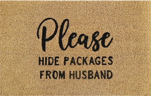 Doormat 60cm x 40cm - 'Please Hide Packages From Husband'