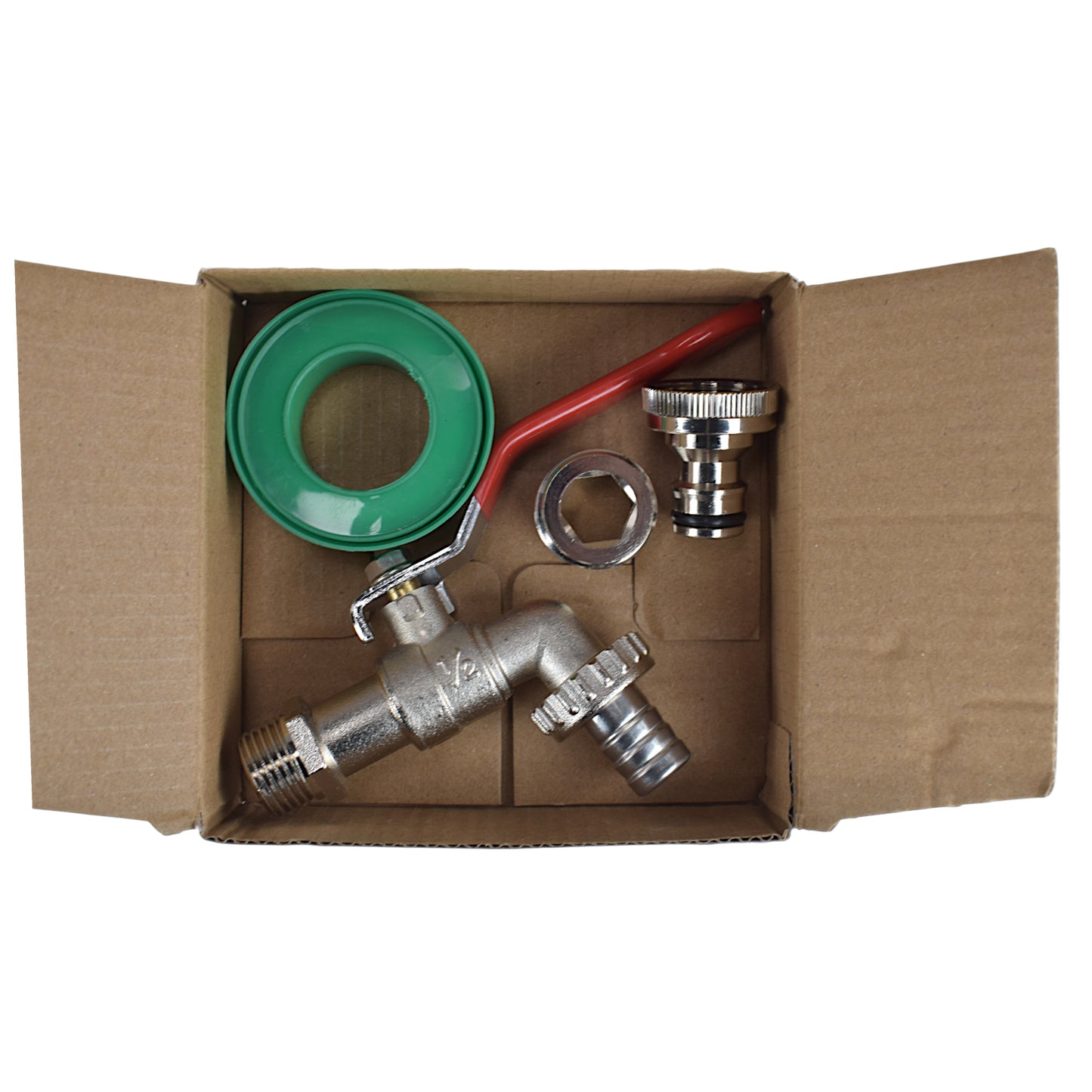 Lever Tap Kit with Barb/Quick Connect Outlet, ½” and ¾” BSP Thread Inlet