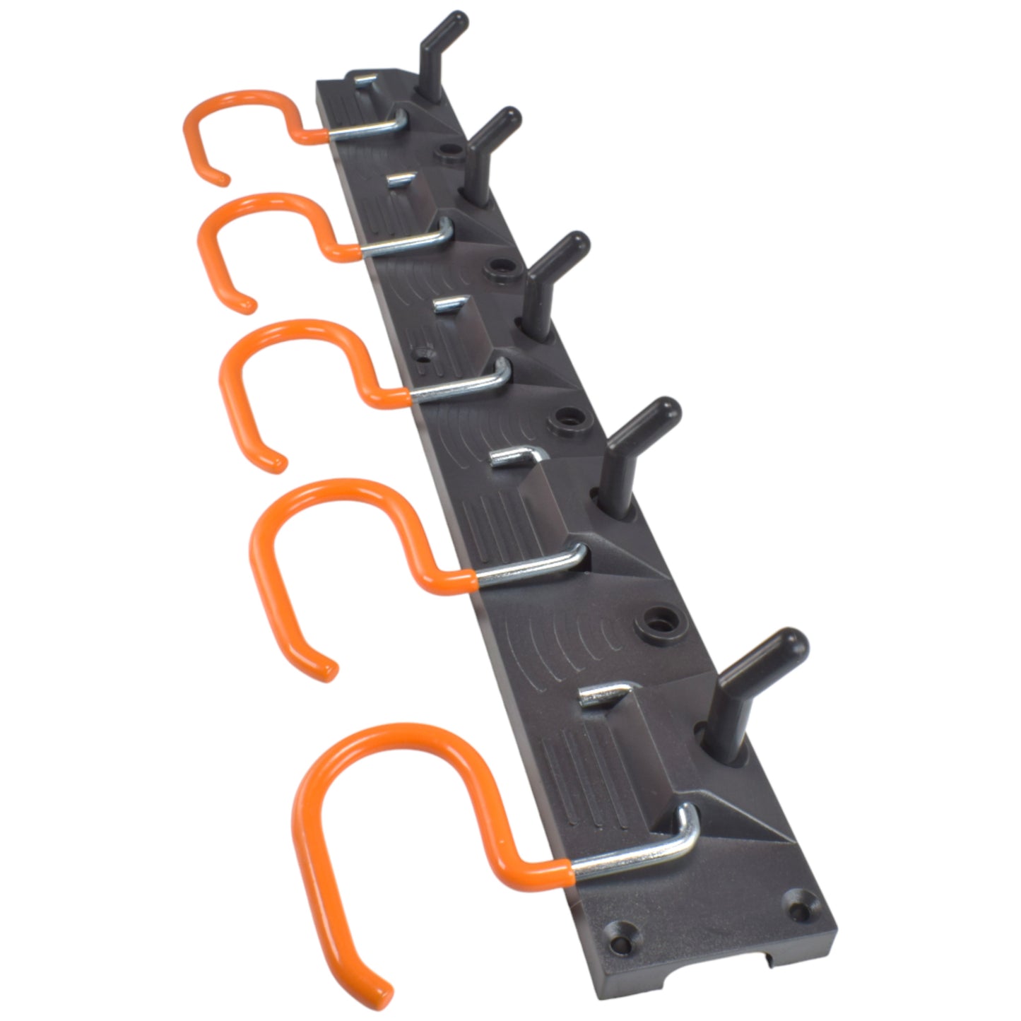 Tool Rail with Adjustable Peg Hooks and S Hanging Hooks