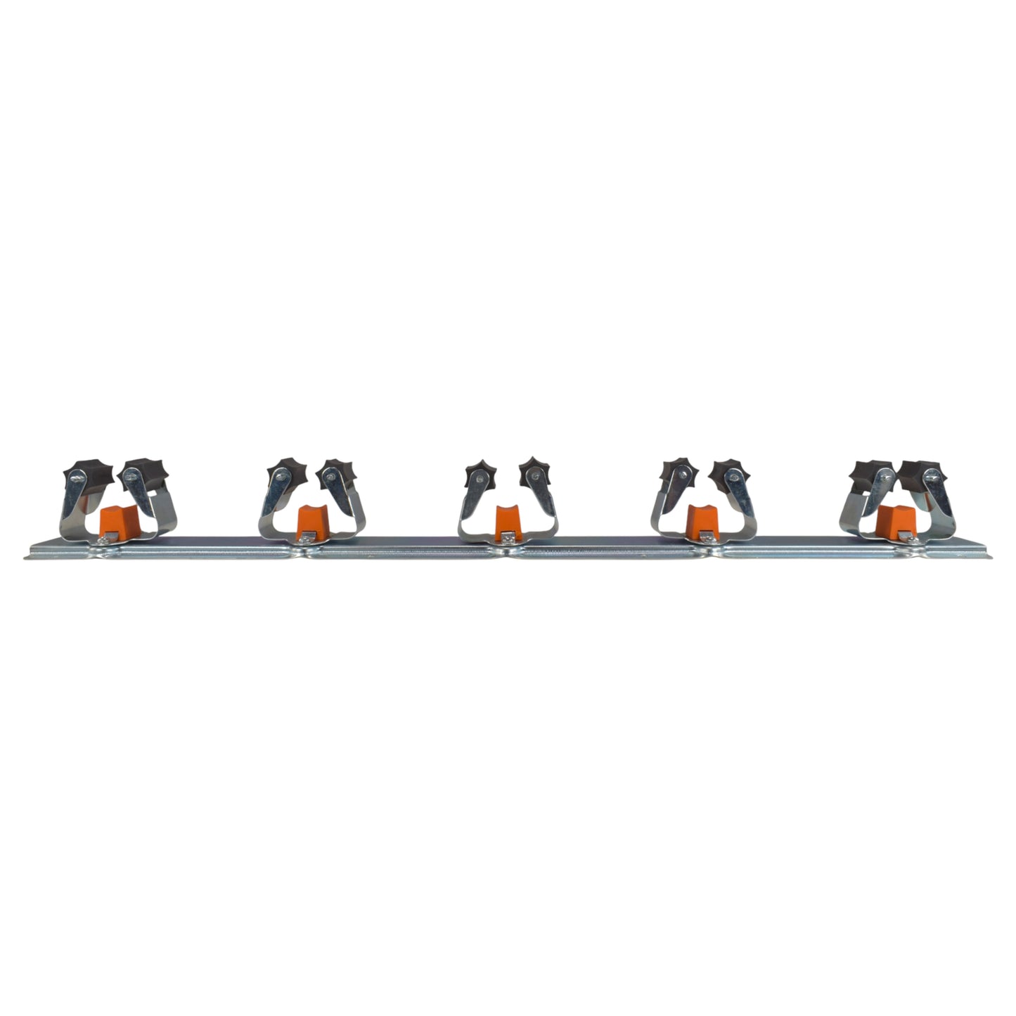 Wall Mount Tool Holder Rail - Roller Grip Design (5 Handles)