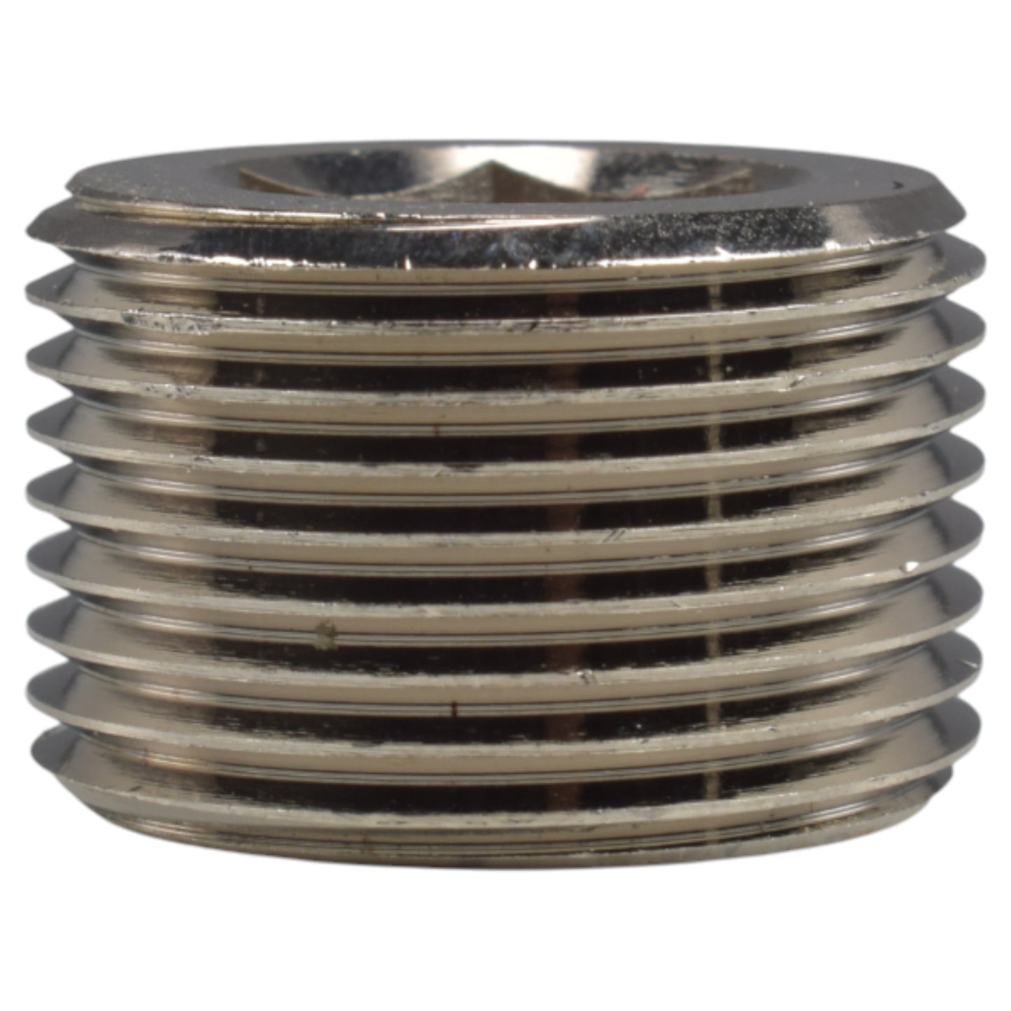 Thread Conversion Cap 3/4" BSPM - 1/2" BSPF, Nickel Plated
