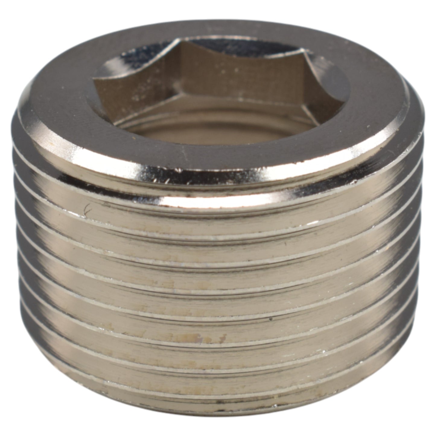 Thread Conversion Cap 3/4" BSPM - 1/2" BSPF, Nickel Plated