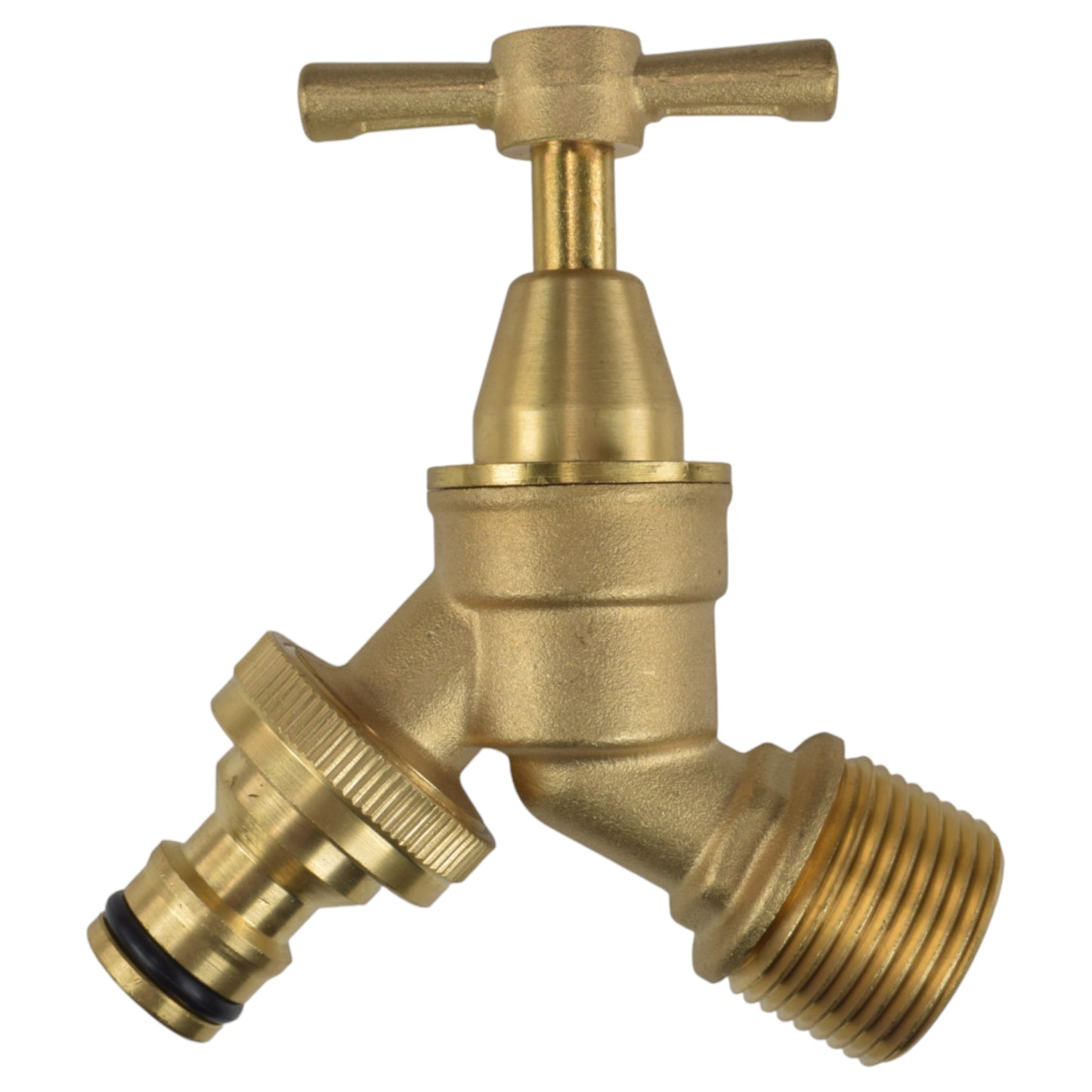 Brass Bib Tap Kit with Barb/Quick Connect Outlet, ½” and ¾” BSP Thread Inlet