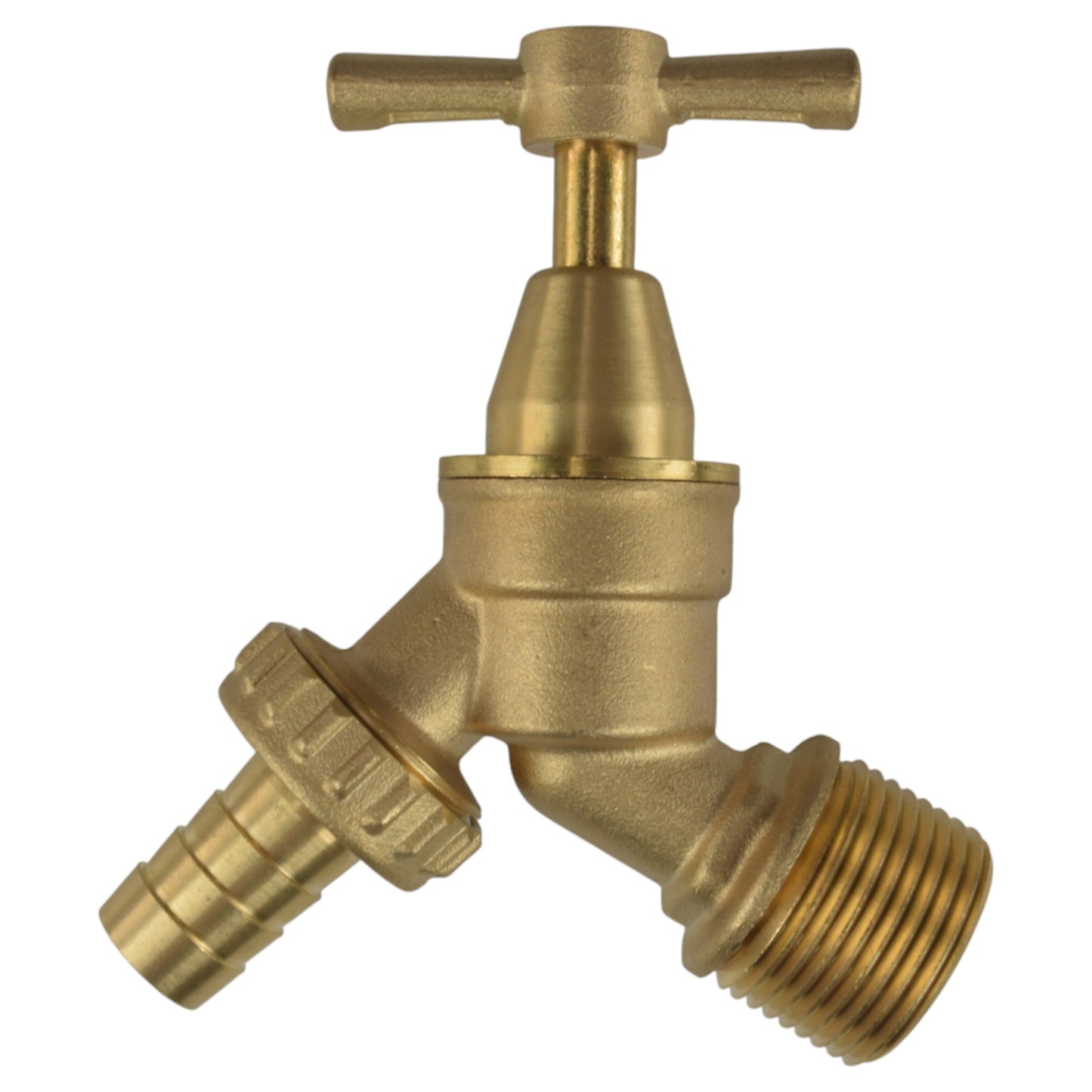 Brass Bib Tap Kit with Barb/Quick Connect Outlet, ½” and ¾” BSP Thread Inlet